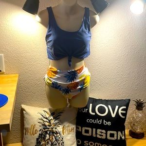 High waist pineapple bikini